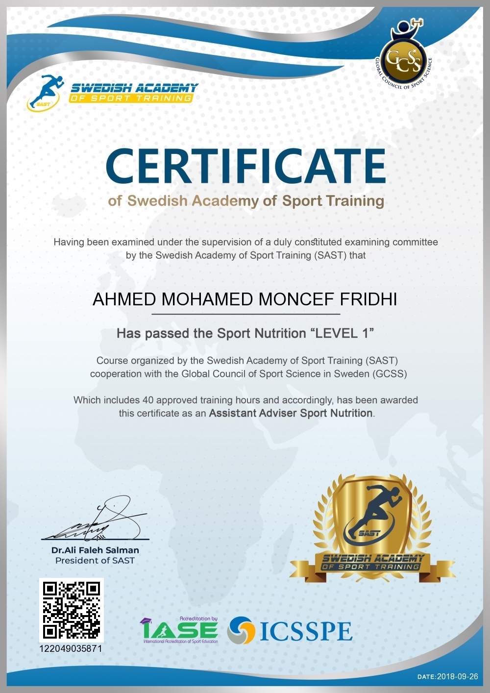AHMED MOHAMED MONCEF FRIDHI